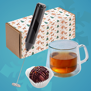 Подарочный набор «Долина капучино»: капучинатор, кружка, шоколадная бомба