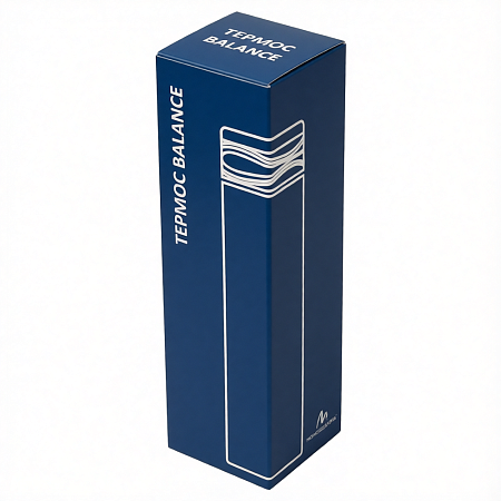 Термос Balance вакуумный стальной, 500 мл, пластиковая крышка, темно-синий, матовый