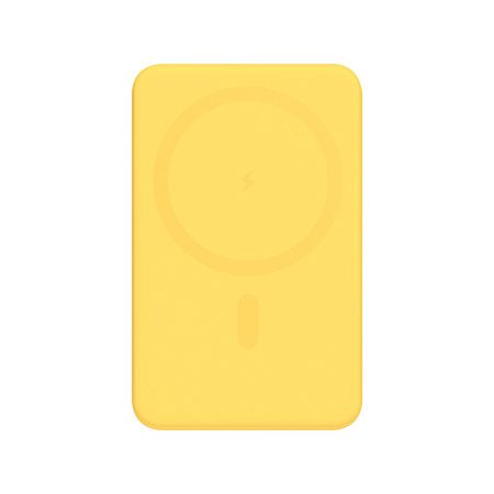 Внешний аккумулятор Ларго PD (Largo PD) 5000mAh с функцией беспроводной зарядки 15W, желтый