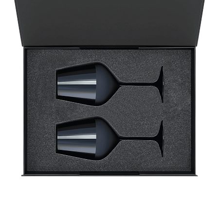 Подарочный набор 2 бокала для вина Сапфир (Sapphire) в черной коробке