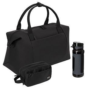 Подарочный набор Мадрид Премиум Спорт (Madrid Premium Sport), черный (бутылка, дорожная косметичка, дорожная сумка)