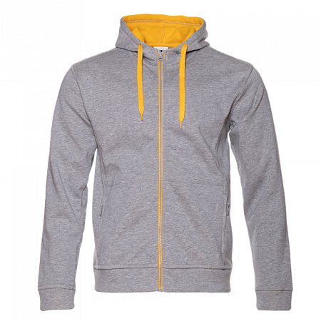Толстовка мужская STAN с капюшоном на молнии сэндвич 320, 18, Серый меланж,  (50/60)  (46/S)