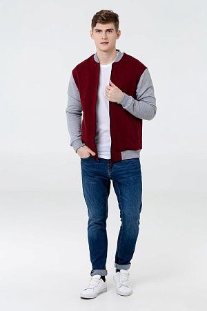 Бомбер College, бордовый, размер S v2