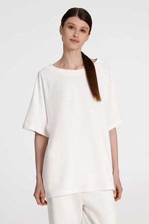 Футболка унисекс оверсайз T2, молочно-белая, размер XS/S