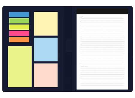 Блокнот А5 Tasmania,  в твердой обложке со стикерами в линейку, синий