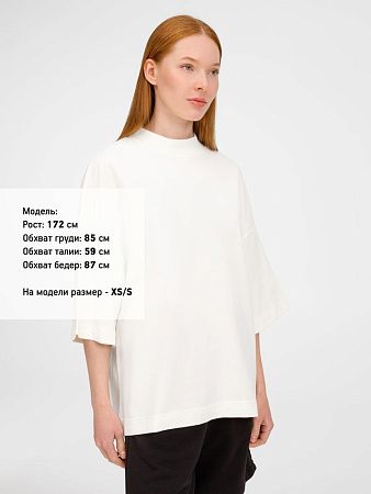 Футболка оверсайз унисекс T9, молочно-белая, размер XS/S