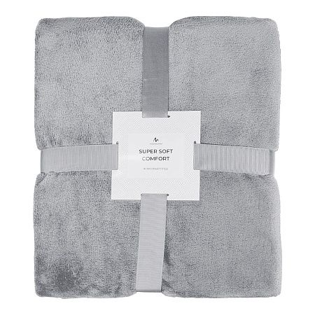 Плед флисовый SUPER SOFT COMFORT TRAVEL, серый