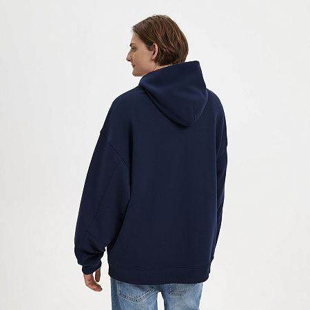 Худи оверсайз унисекс FUSION, темно-синий, размер 3XL/4XL