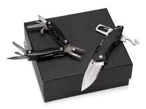 Подарочный набор с мультитулом и ножом «Blacksmith», цвет: черный