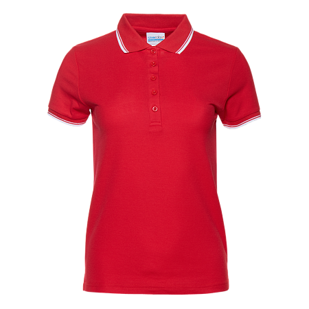Рубашка поло женская STAN с окантовкой хлопок/полиэстер 185, 04BK, Красный,  (14)  (54/XXXL)