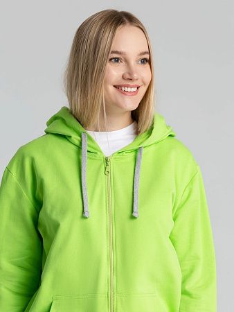 Толстовка на молнии с капюшоном Unit Siverga, зеленое яблоко, размер 4XL