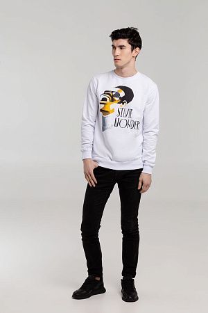 Толстовка «Меламед. Stevie Wonder», белая, размер XS