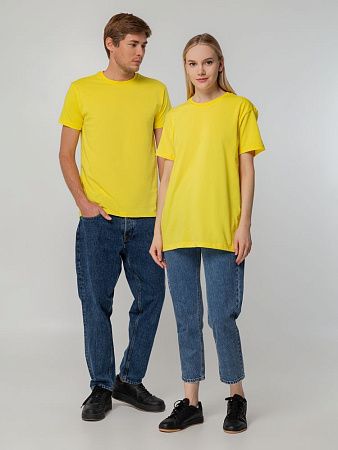 Футболка унисекс T-bolka 140, желтая, размер M