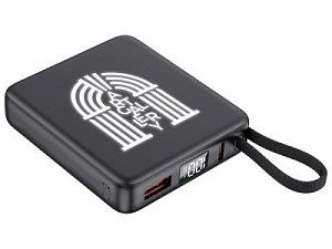 Внешний аккумулятор с подсветкой лого «Nex», 5000 мАч, цвет: черный