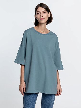 Футболка унисекс оверсайз Crosstown, серо-зеленая, размер XL