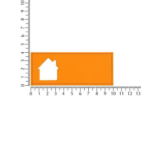Лейбл из ПВХ с вырубкой «Дом», оранжевый неон