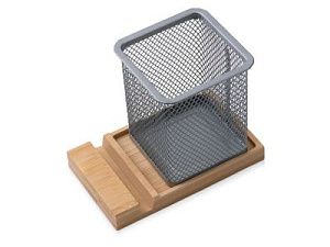 Подставка для ручек и телефона «Fika», цвет: серебристый, натуральный