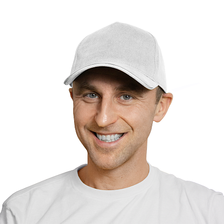 Кепка 5-панельная Greenwich 350, c белым сендвичем, белая