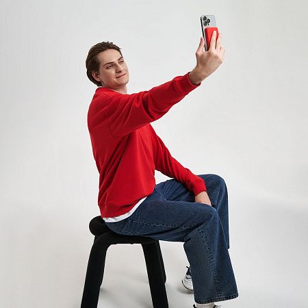 Внешний аккумулятор Ларго PD (Largo PD) 5000mAh с функцией беспроводной зарядки 15W, красный