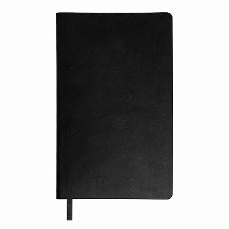 Бизнес-блокнот FUNKY, 130*210 мм, черный, желтый форзац, мягкая обложка, в линейку