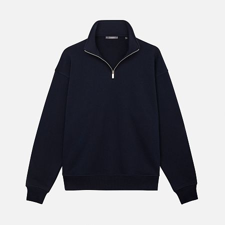 Толстовка на молнии унисекс FLOW, темно-синяя