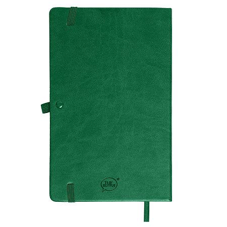 Бизнес-блокнот "Justy", 130*210 мм, зеленый, твердая обложка,  резинка 7 мм, блок-линейка