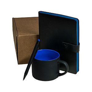 Набор подарочный DYNAMIC: кружка, ежедневник, ручка,  стружка, коробка, черный/синий