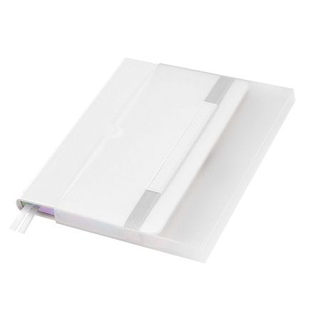 Ежедневник Galaxy недатированный, жесткая обложка, срез голограф. фольга, белый