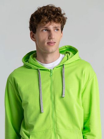 Толстовка на молнии с капюшоном Unit Siverga, зеленое яблоко, размер 4XL