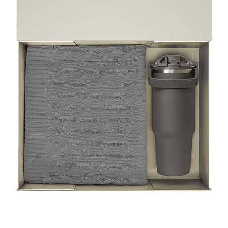 Подарочный набор Montana, серый (плед, термокружка)