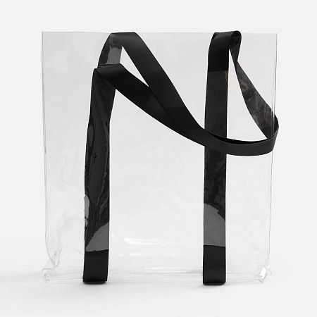 Шопер Clear Fest, ver.2, прозрачный с черными ручками