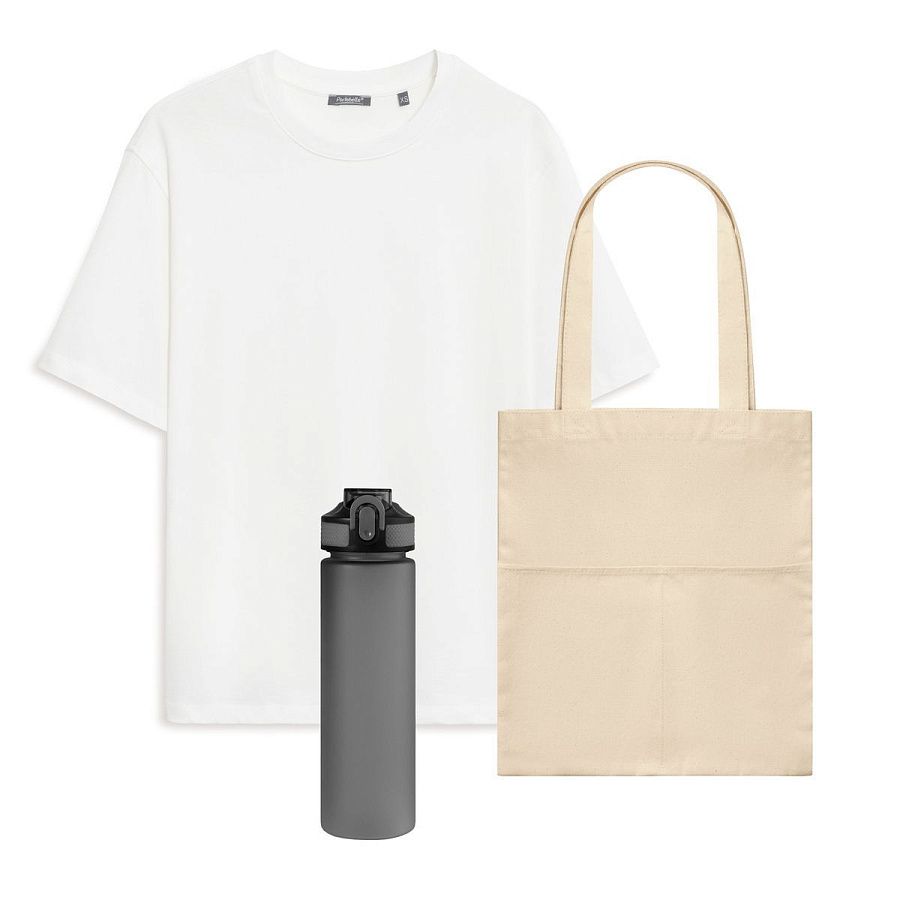 Набор с одеждой RUST (футболка, бутылка, шоппер), белый/серый, 3XL/4XL