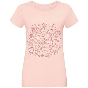 Футболка женская Flower Power, розовая, размер L