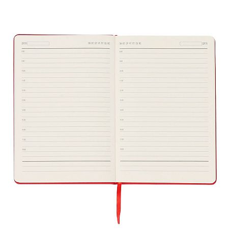 Ежедневник A5 недатированный Simflex в мягком переплёте, красный