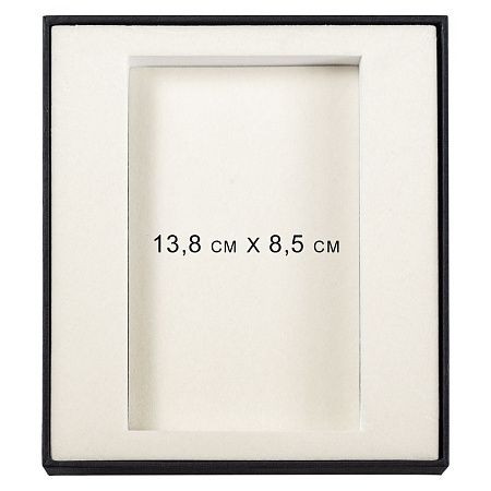 Коробка подарочная, размер 16*14*2 см, Solution Superior Linen, черная, бежевый ложемент с прямоугольной вырубкой