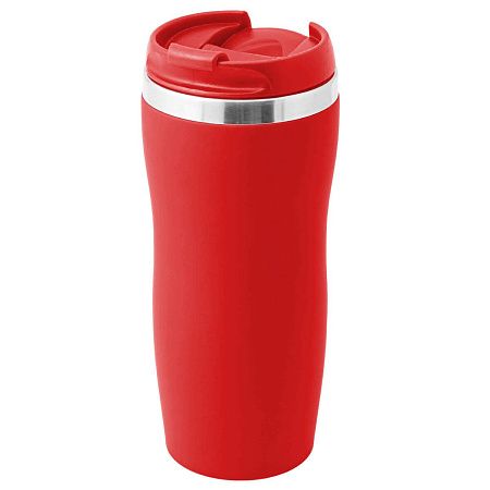 Термокружка SLIM SOFT COLOR 350мл. Красная с красной крышкой 6030.03
