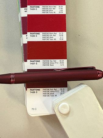 Ручка шариковая Moonlight Soft touch Mirror Silver Requis алюминиевая, бордовая