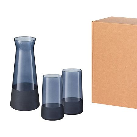 Подарочный набор декантер + 2 высоких стакана, Сапфир (Sapphire) синий