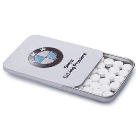 Баночка с конфетами драже с брендированием,Slide-Tin