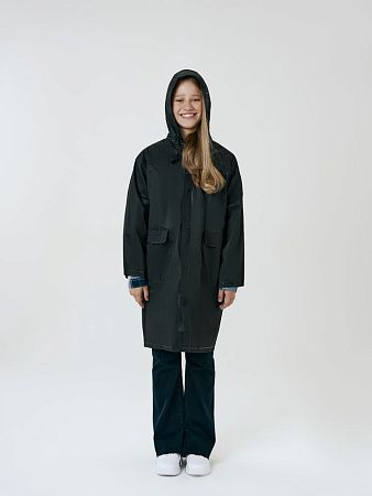 Дождевик детский RainDrop Kids, черный, размер 8 лет (118-128 см)