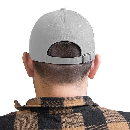 Кепка 5- панельная Oxford 300, c белым сендвичем, серая