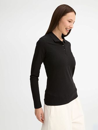 Рубашка поло женская с длинным рукавом Perfect LSL Women, черная, размер S