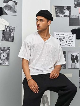 Футболка унисекс Nino с V-образным вырезом, белая, размер S